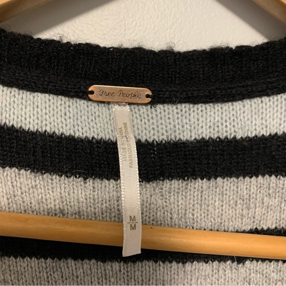 Free People Stripe Aztec Tribal Rolla Coasta Long Angora Wool Cardigan Sweater M - Picture 7 of 11